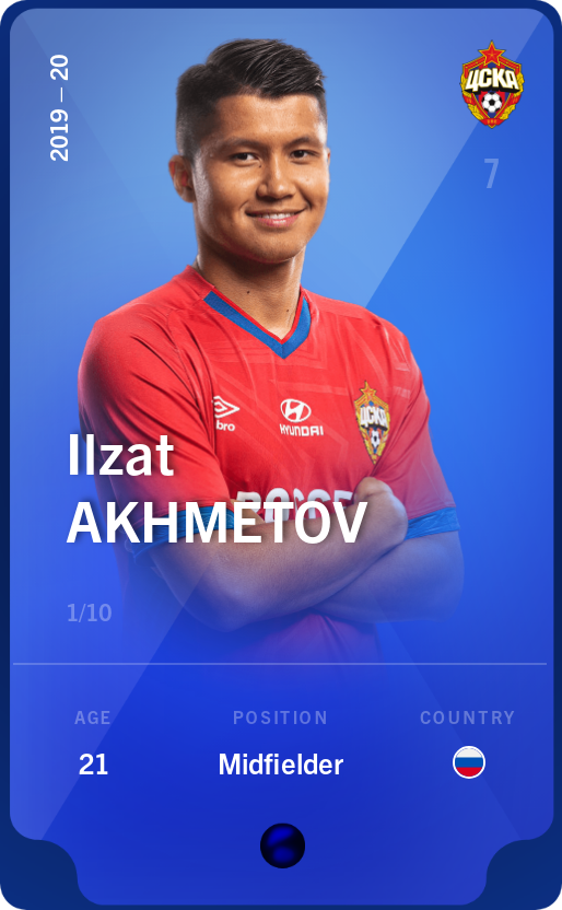 Sorare - Sorare Official - Ilzat Akhmetov 2019-20 • Super Rare 1/10 - NFT # 38301709327879392017244336726549479610498146369263972396582240579146586474971