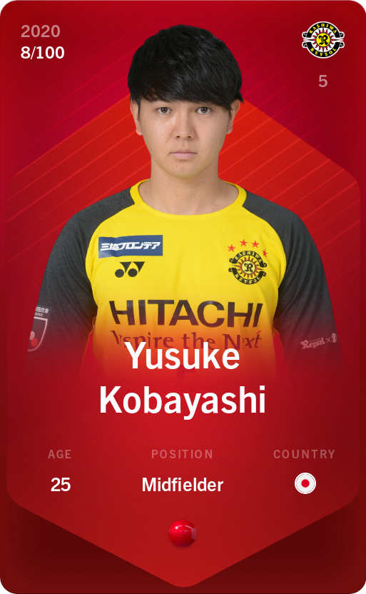 Sorare - Sorare Official - Yusuke Kobayashi 2020-21 • Rare 8/100 - NFT # 85378149057252942613189994750864163506402049613249225541177831238449900895543