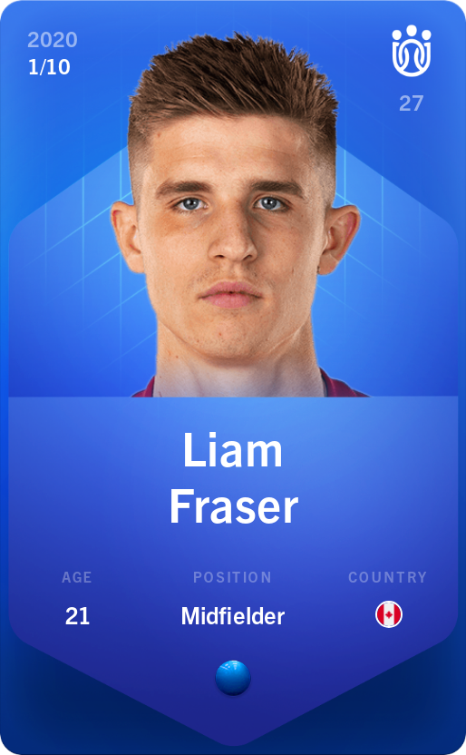 Sorare - Sorare Official - Liam Fraser 2020-21 • Super Rare 1/10 - NFT # 60030997624892212489244060304212061361692463022422919438355172051874024407197