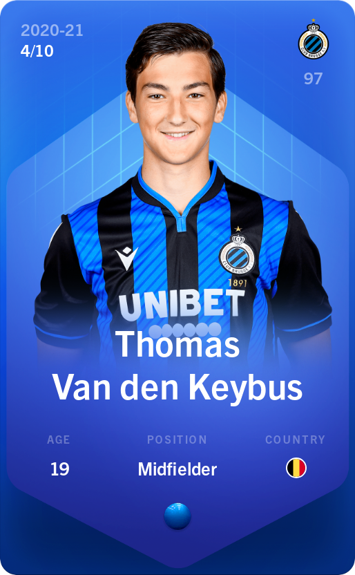 Sorare - Sorare Official - Thomas Van den Keybus 2020-21 • Super Rare 4/10 - NFT # 63129491048388786397860834207899782970534272882655420772693980880869258008120