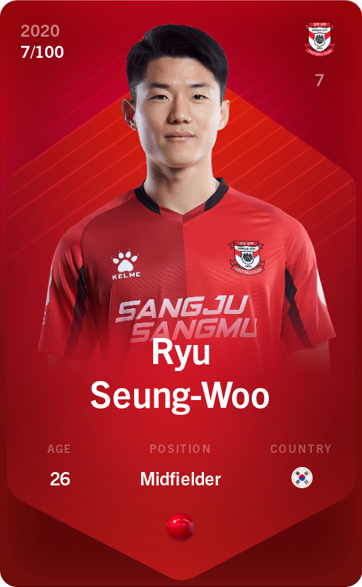 Sorare - Sorare Official - Ryu Seung-Woo 2020-21 • Rare 7/100 - NFT # 67237144412071538407130574511786792874590424230060288731292886955804580465233