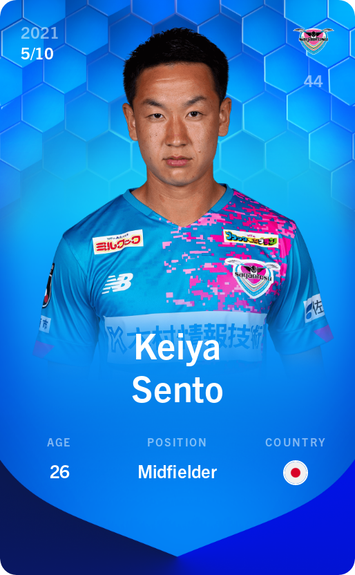 Sorare - Sorare Official - Keiya Sento 2021-22 • Super Rare 5/10 - NFT # 82673188587968880708389239059329078036538867688779859599084401145368200888636