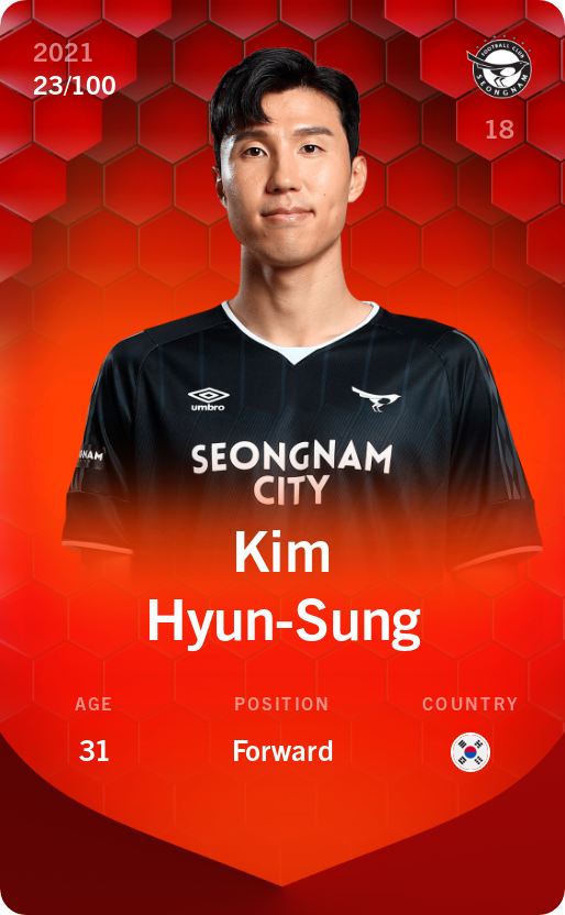 Sorare - Sorare Official - Kim Hyun-Sung 2021-22 • Rare 23/100 - NFT # 15280824773223148582903120992677067065586720209537471919156014103337364425060
