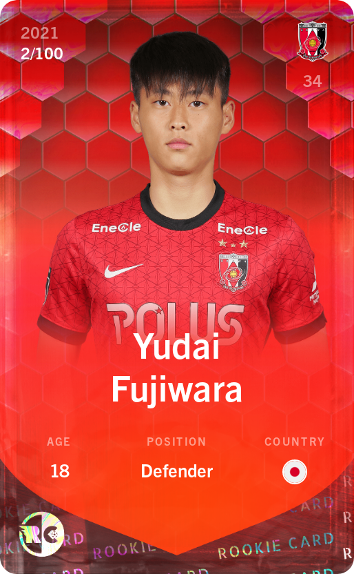 Sorare - Sorare Official - Yudai Fujiwara 2021-22 • Rare 2/100 - NFT # 8650070516620209775499980575565535501430658059758891685331157668334357532263