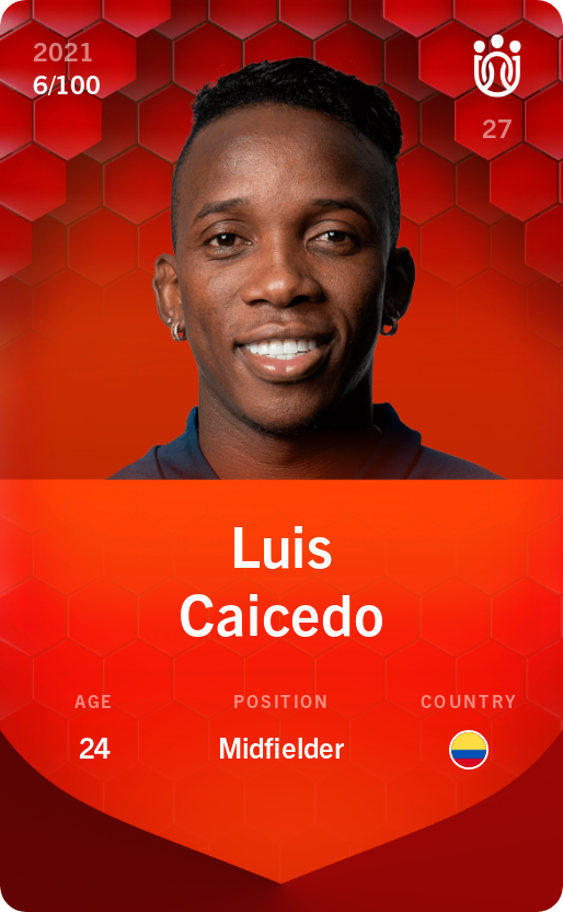 Sorare - Sorare Official - Luis Caicedo 2021-22 • Rare 6/100 - NFT # 101372400488405709460415563069648193339538173113931391628684853530834250198926