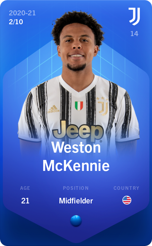Sorare - Sorare Official - Weston McKennie 2020-21 • Super Rare 2/10 - NFT # 34789274018508220772580706469495075451667910062044728905204491748154142051821