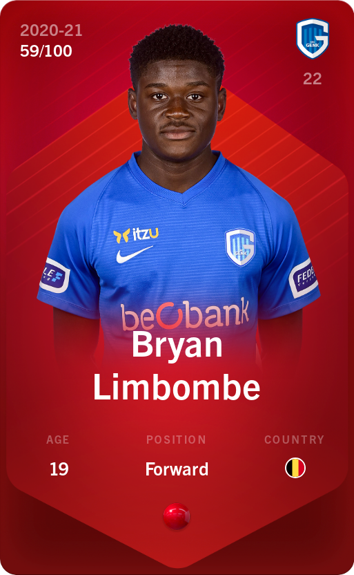 Sorare - Sorare Official - Bryan Limbombe 2020-21 • Rare 59/100 - NFT # 57848299830818549897834832425426662238282615755726157097391926260281210935513