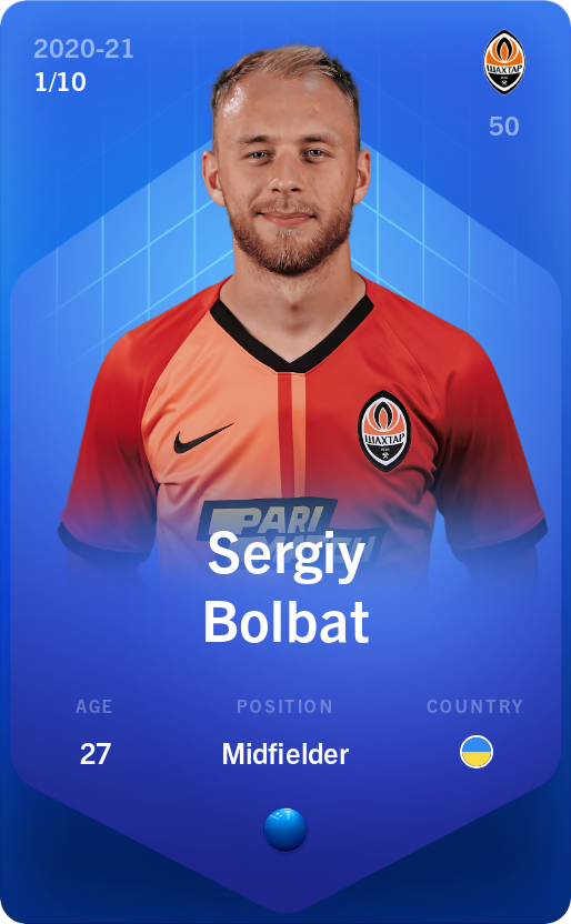 Sorare - Sorare Official - Sergiy Bolbat 2020-21 • Super Rare 1/10 - NFT # 9826419915968532262962663951502629005344695048720874843868496439664368883378