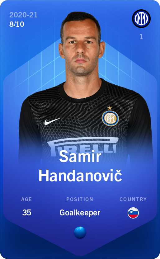 Sorare - Sorare Official - Samir Handanovič 2020-21 • Super Rare 8/10 - NFT # 29244174464065866785595493892809285216963635332397811330201504499548548332643