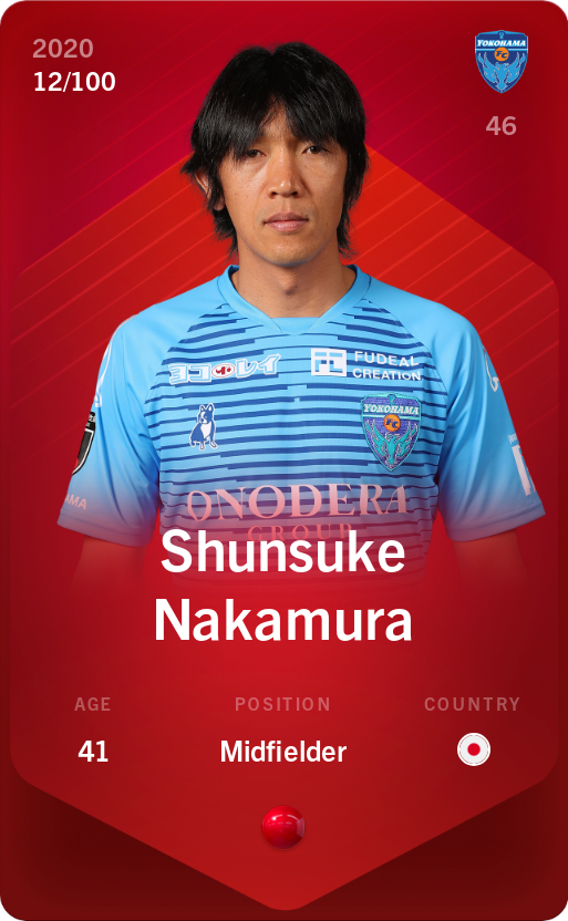 Sorare - Sorare Official - Shunsuke Nakamura 2020-21 • Rare 12/100 - NFT # 103532970635536868739205084545826683039208283678623223122214704308804854158923