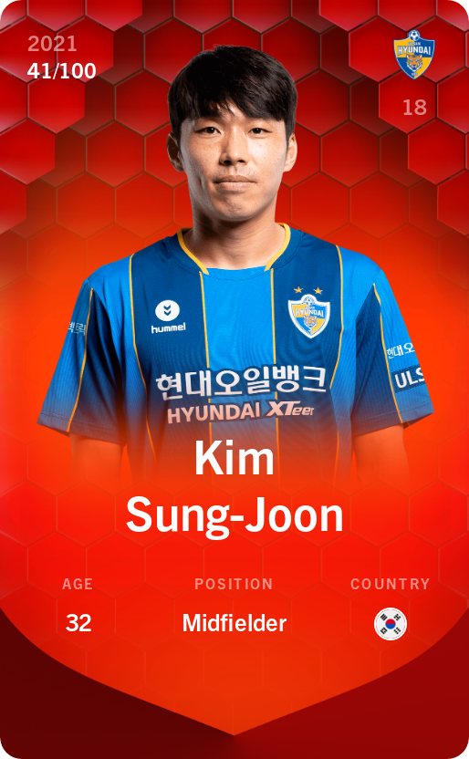 Sorare - Sorare Official - Kim Sung-Joon 2021-22 • Rare 41/100 - NFT # 106173970160806269416780882226300091349759368647420611211793512335701121218653