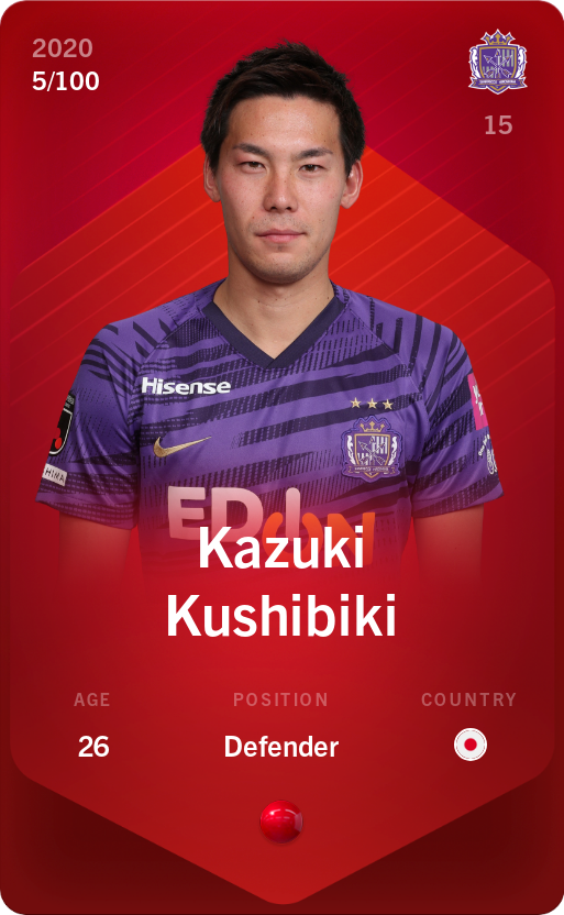 Sorare - Sorare Official - Kazuki Kushibiki 2020-21 • Rare 5/100 - NFT # 50410262485168952476141403235086538042615584820666497442526440741465541748885