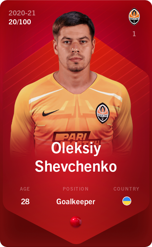 Sorare - Sorare Official - Oleksiy Shevchenko 2020-21 • Rare 20/100 - NFT # 4266380636007242753529267234760691998228173735040956310541818618442564121867