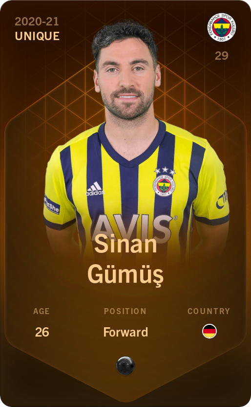 Sorare - Sorare Official - Sinan Gümüş 2020-21 • Unique - NFT # 30828806746170773589126517535555157075946977381110565615844473868332127546620