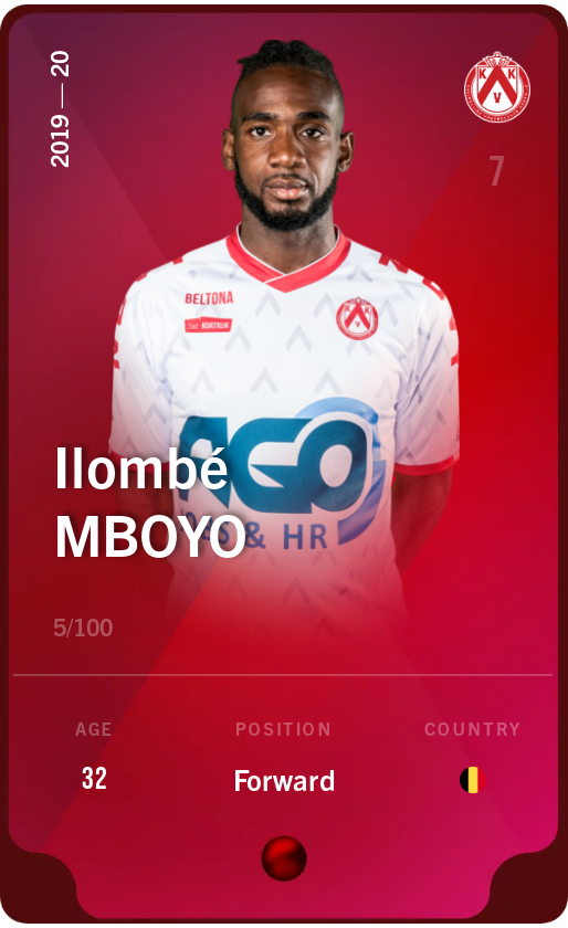 Sorare - Sorare Official - Ilombé Mboyo 2019-20 • Rare 5/100 - NFT # 48935718499860637384111823035424850523040152091793556403036587391798495885503