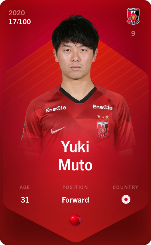 Sorare - Sorare Official - Yuki Muto 2020-21 • Rare 17/100 - NFT # 17572984034482775004141409477391479990520304210321239383932918279922324293349