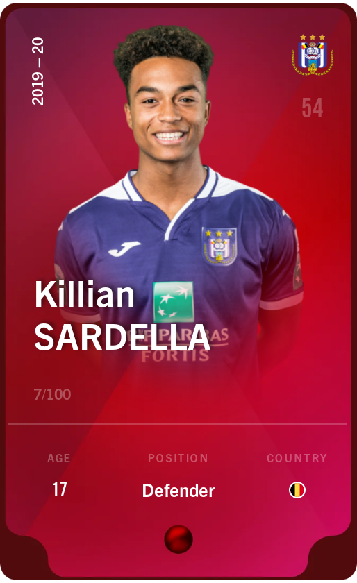 Sorare - Sorare Official - Killian Sardella 2019-20 • Rare 7/100 - NFT # 83420700310769574439733990205422496850254322639522911434564789156702841724102