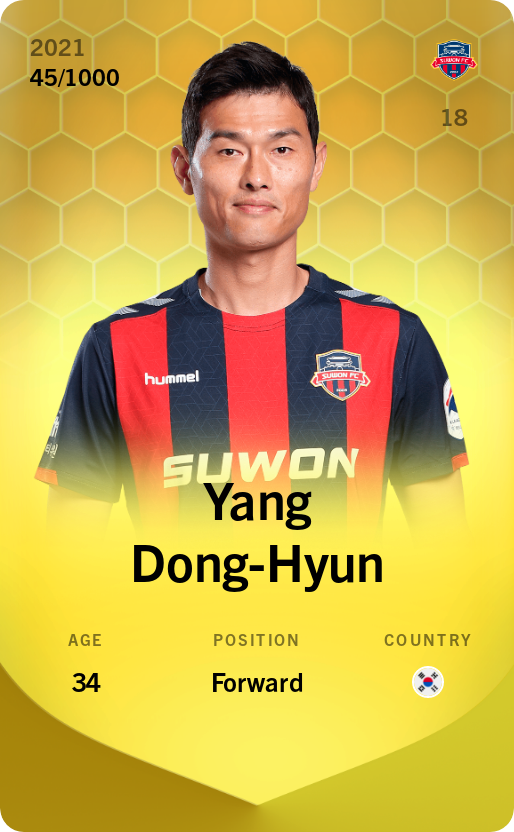 Sorare - Sorare Official - Yang Dong-Hyun 2021-22 • Limited 45/1000 - NFT # 78002110532910418541498603689442875212393625710469477553528081430108571185299