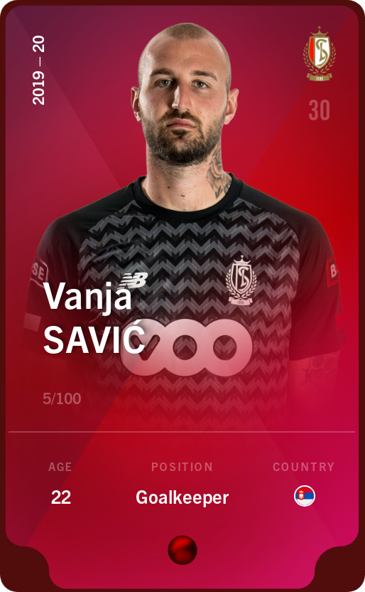 Sorare - Sorare Official - Vanja Savić 2019-20 • Rare 5/100 - NFT # 109604093310740697224507329752498818425325671368736594710192673675347200538872