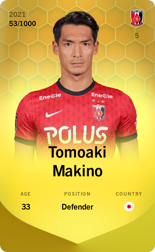 Sorare - Sorare Official - Tomoaki Makino 2021-22 • Limited 53/1000 - NFT # 57878072277944272914810212462099539956126251945540804523754452042801747489453