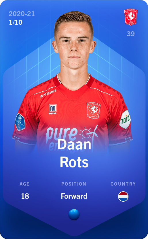 Sorare - Sorare Official - Daan Rots 2020-21 • Super Rare 1/10 - NFT # 24897859189265417871416990191878724485109888785778278010827115646371814227510