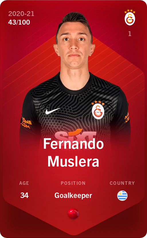 Sorare - Sorare Official - Fernando Muslera 2020-21 • Rare 43/100 - NFT # 574228879133930936123797968095966365341777904077269502279525391494082215232
