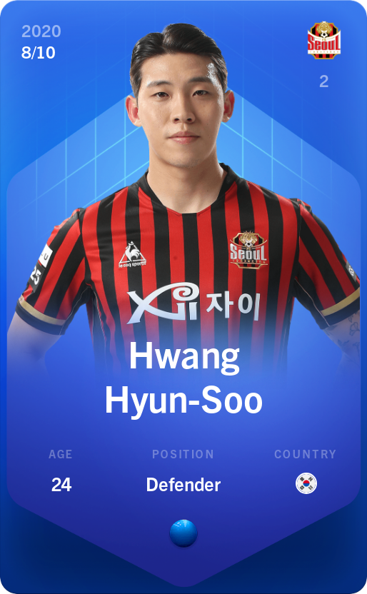 Sorare - Sorare Official - Hwang Hyun-Soo 2020-21 • Super Rare 8/10 - NFT # 24492190562175489035427363189910724910404251401774017235742454092772825691307
