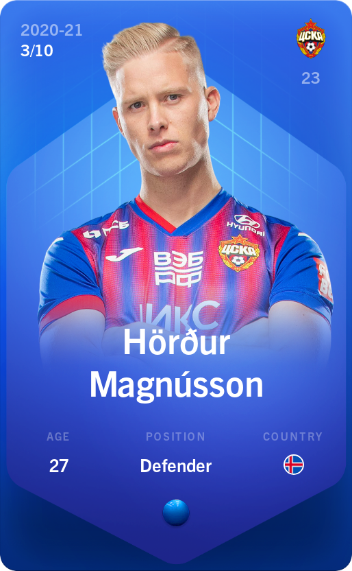 Sorare - Sorare Official - Hörður Magnússon 2020-21 • Super Rare 3/10 - NFT # 77317720784096304760551547139162958441544088102865931764443854851431250012299