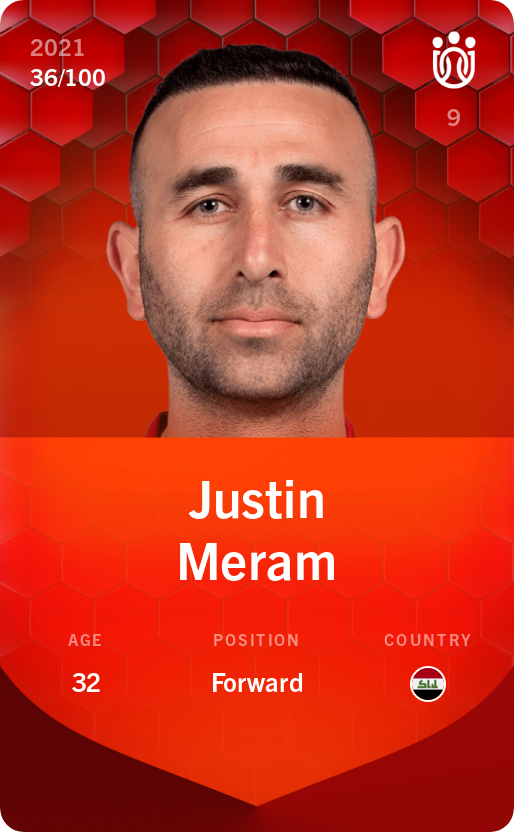 Sorare - Sorare Official - Justin Meram 2021-22 • Rare 36/100 - NFT # 86773881695070374403159658268784410393765277665898568048014434846181493740016