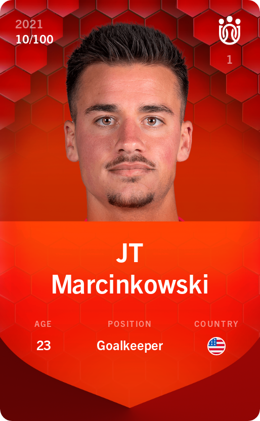 Sorare - Sorare Official - JT Marcinkowski 2021-22 • Rare 10/100 - NFT # 41872015859822353559637920265331482839592956193854385474838271500622131901204