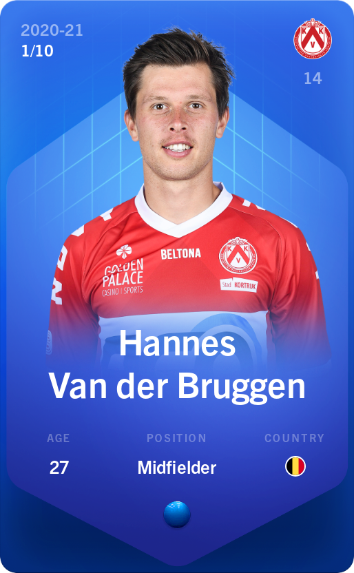 Sorare - Sorare Official - Hannes Van der Bruggen 2020-21 • Super Rare 1/10 - NFT # 79936605346107973794741623201305530803960429262091632284895158419913291385863