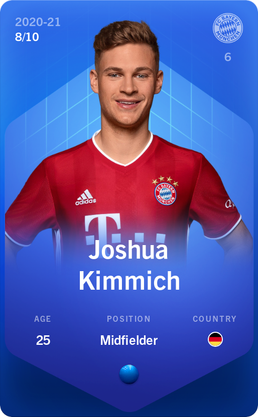 Sorare - Sorare Official - Joshua Kimmich 2020-21 • Super Rare 8/10 - NFT # 97835747931957989302039617481468768317377625441874052942582569479057527940757