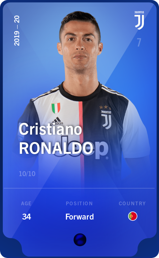 Sorare - Sorare Official - Cristiano Ronaldo 2019-20 • Super Rare 10/10 - NFT # 84849186817033145616728642452880254809699555922762060434060991426821063364714