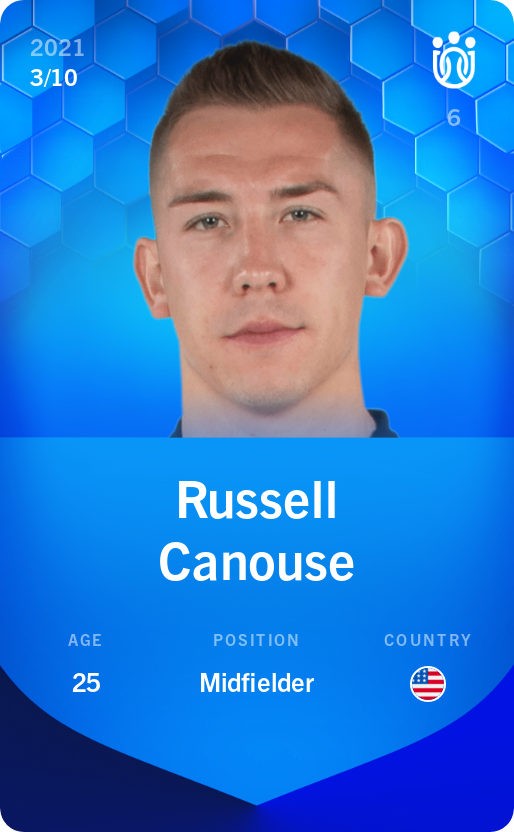 Sorare - Sorare Official - Russell Canouse 2021-22 • Super Rare 3/10 - NFT # 28451860059326208843012828931692286894760071443499092398305339784053204077145