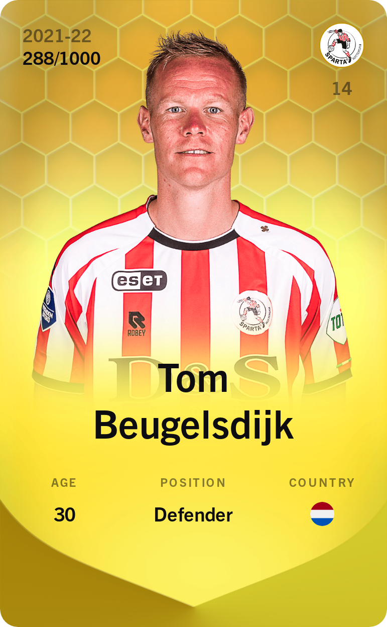 Sorare - Sorare Official - Tom Beugelsdijk 2021-22 • Limited 288/1000 - NFT # 96861759328035198034416578277524202207560219812938344201828620304770270411820