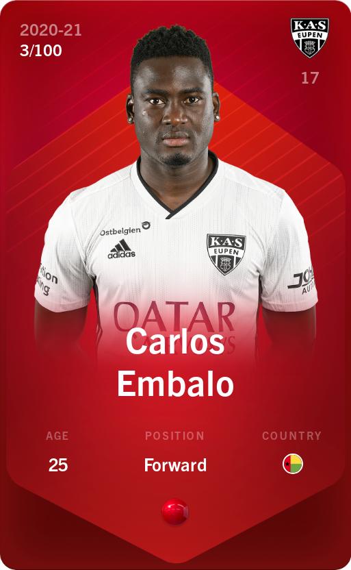 Sorare - Sorare Official - Carlos Embalo 2020-21 • Rare 3/100 - NFT # 36711856567111926636979664915251624671237067675619876387948135213750663282493