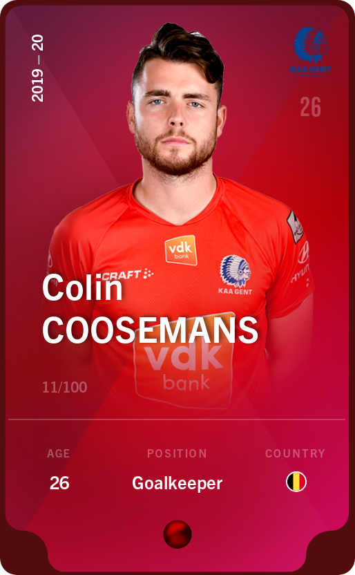 Sorare - Sorare Official - Colin Coosemans 2019-20 • Rare 11/100 - NFT # 86132286643228062052836981503943474559025589927344540761951690351598312483306