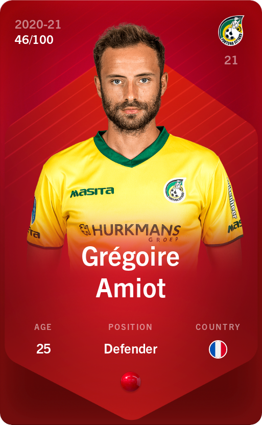 Sorare - Sorare Official - Grégoire Amiot 2020-21 • Rare 46/100 - NFT # 96976671984394839156175211846837817980710012655083326137927074560547412878450