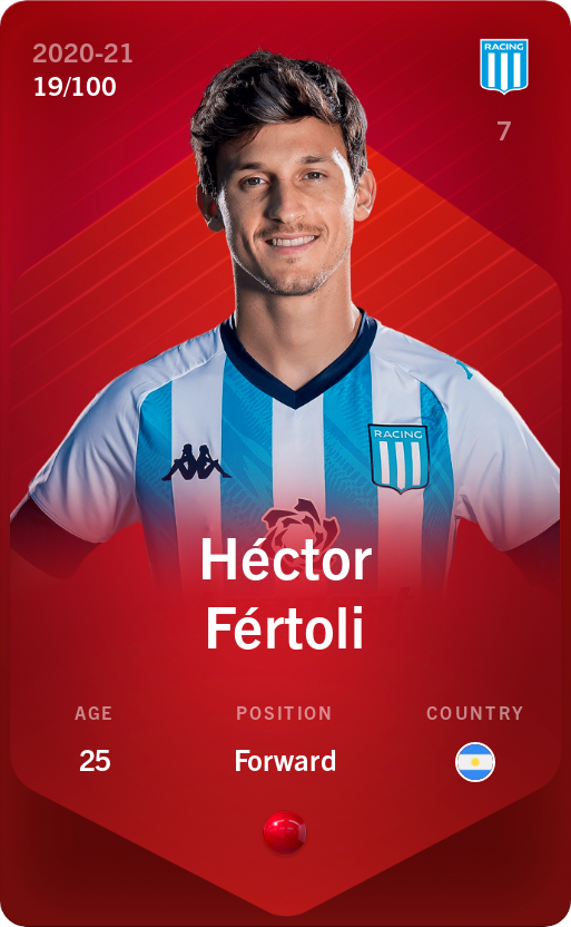 Sorare - Sorare Official - Héctor Fértoli 2020-21 • Rare 19/100 - NFT # 62201511966652798248683669481754595858709172094167718754689665492533851460910
