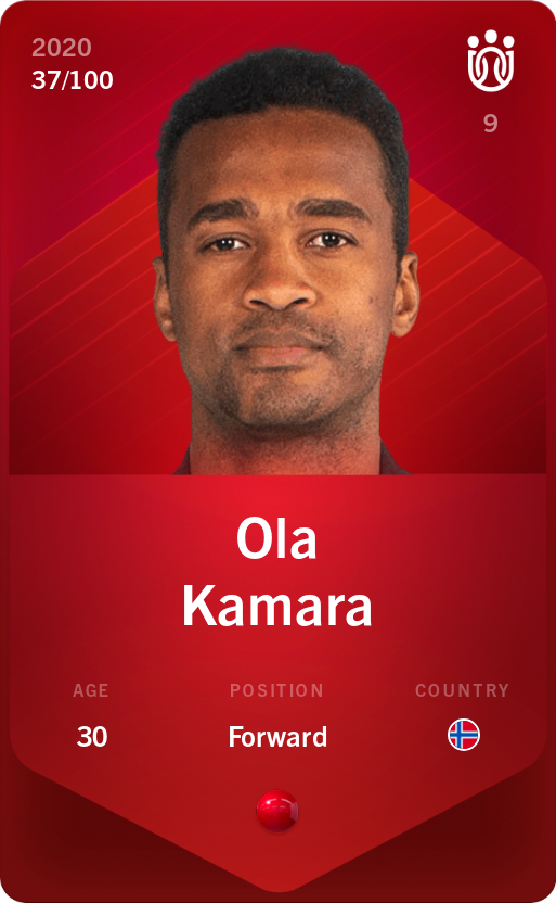 Sorare - Sorare Official - Ola Kamara 2020-21 • Rare 37/100 - NFT # 44297386588852969794384631313841166408755422970776670972977164065016743543751