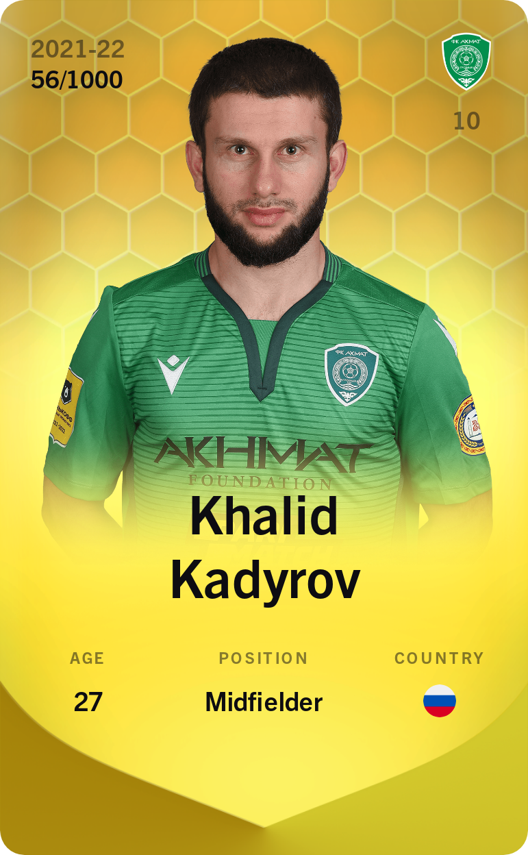 Sorare - Sorare Official - Khalid Kadyrov 2021-22 • Limited 56/1000 - NFT # 114093785218012658555209700419949443323144198917110436732281543274610443851808