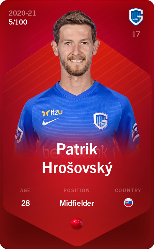 Sorare - Sorare Official - Patrik Hrošovský 2020-21 • Rare 5/100 - NFT # 44458988153669042066859862348104642070097913106487663364420279747938183729876