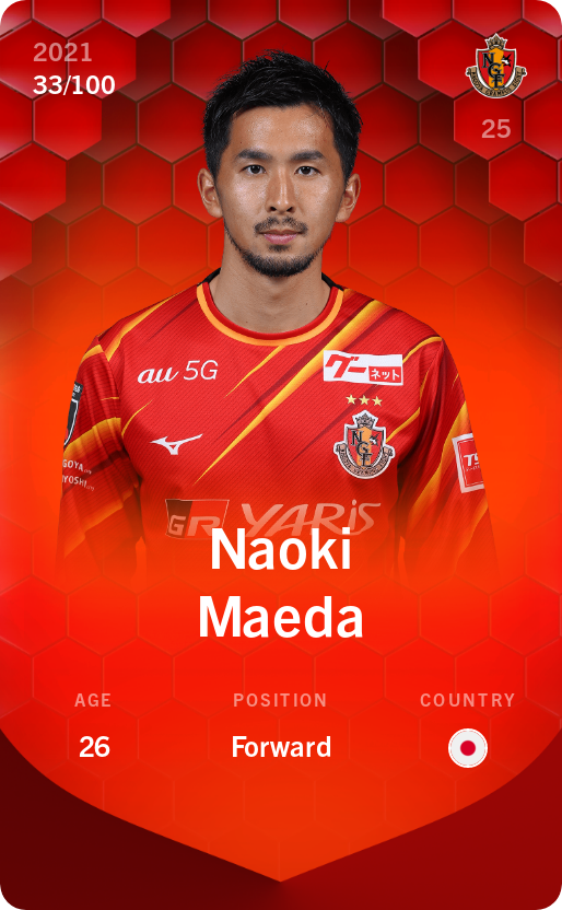Sorare - Sorare Official - Naoki Maeda 2021-22 • Rare 33/100 - NFT # 43784357624839198095711821126107350972717610247378219652564340362884276879076