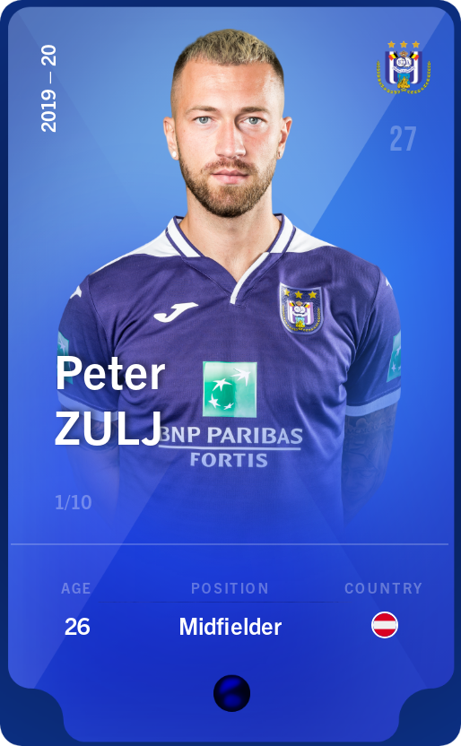 Sorare - Sorare Official - Peter Zulj 2019-20 • Super Rare 1/10 - NFT # 5210610990553077203997655856347982094087387640884610754276194041800424014767