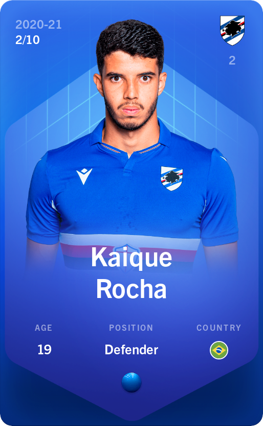 Sorare - Sorare Official - Kaique Rocha 2020-21 • Super Rare 2/10 - NFT # 104687083328066003205484893522581568929844417692893721166142007789662349951207