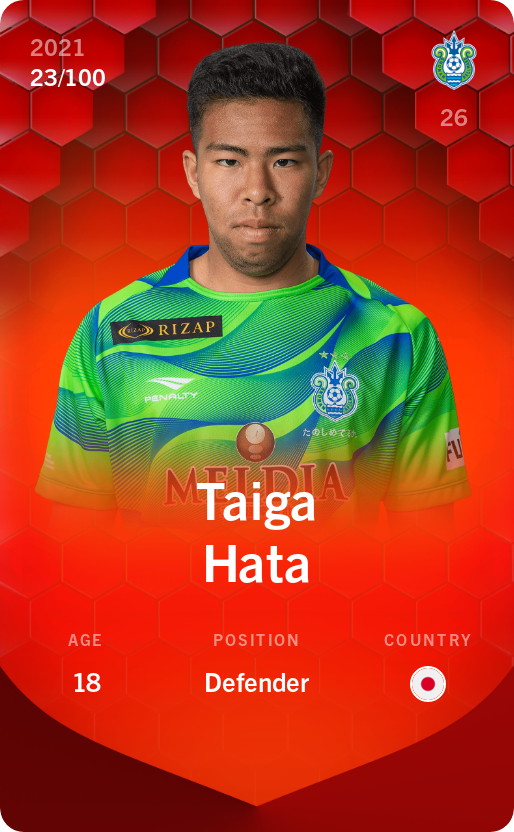 Sorare - Sorare Official - Taiga Hata 2021-22 • Rare 23/100 - NFT # 99389664304564712732584567716392295213341536963463440342860805496037464785010