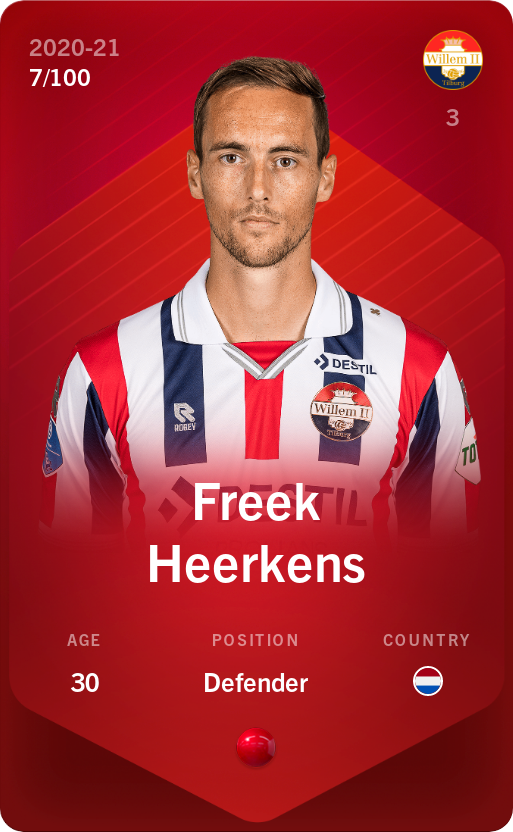 Sorare - Sorare Official - Freek Heerkens 2020-21 • Rare 7/100 - NFT # 19154039242436237906990835814826792675902804959580145039657061059866049250546