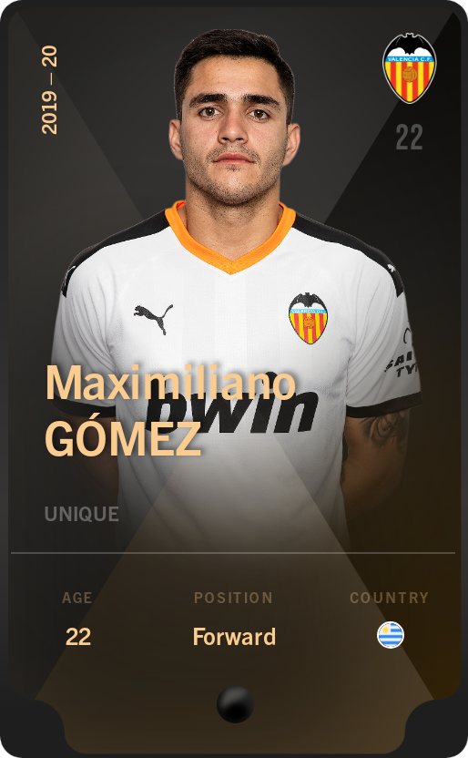 Sorare - Sorare Official - Maximiliano Gómez 2019-20 • Unique - NFT # 100009958174760553032959154268071830511326352410992706937286148791949304902753