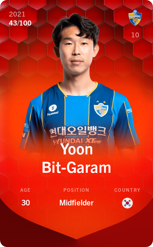 Sorare - Sorare Official - Yoon Bit-Garam 2021-22 • Rare 43/100 - NFT # 19790859261300770202341741534100834489084868704507783961353969033421837869645