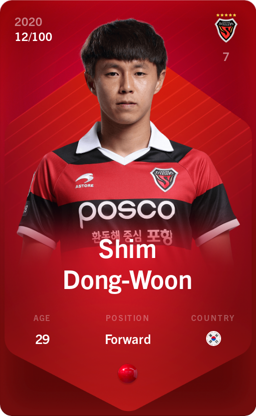 Sorare - Sorare Official - Shim Dong-Woon 2020-21 • Rare 12/100 - NFT # 76722926128227219539211266036362803577149253156319604515347750804300663516653